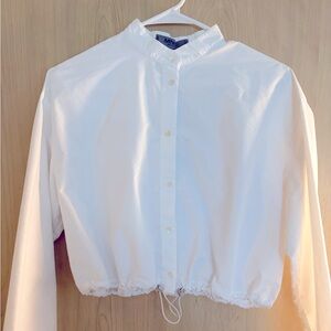 MANGO Cotton Parachute Shirt - White - Size 4